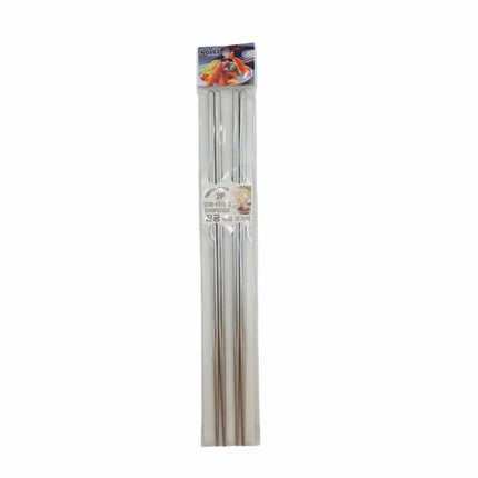 Extra-Long Hollow-Core Stainless Steel Stir-Frying Chopsticks (2-Pair Set, 13 inches long)