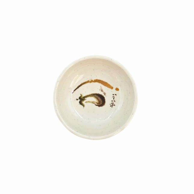 Traditional Eggplant Motif Melamine Sauce Dish - 3.5 in - Made in Taiwan