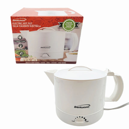 Brentwood Electric Ramen Cooker Hot Pot & Water Boiler (1 Quart / 1 Liter) – Adjustable Heat Dial