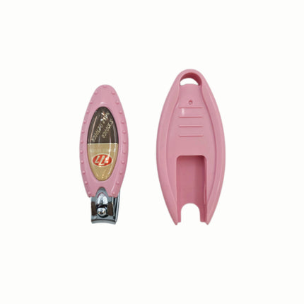 Triple Seven 777 Stainless Steel 2.5" Long Wide Grip Nail Clippers with Clipping Catcher Case - Fingernail Cutters - 3 Colors (Pink, White or Purple) - Made in Korea