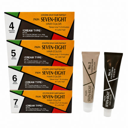 Paon Seven-Eight Permanent Hair Color Cream (4 Colors) – Fast Gray Coverage – Formulated in Japan - Hair Dye