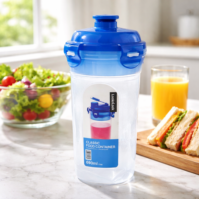 LocknLock Leakproof Drink Mixer Bottle with Mesh – 690ml Flip-Top - BPA-Free - Made in Vietnam