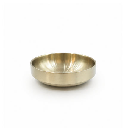 Traditional Korean Gold Titanium-Coated Stainless Steel Sauce, Side Dish, or Serving Plate – Double-Wall Vacuum Insulated – 3 Sizes (3.5", 4.5", or 6")