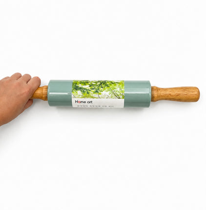 Home Art Silicone Rolling Pin with Wooden Handles – 2 Sizes
