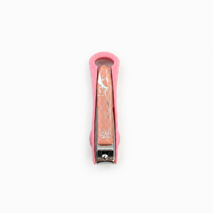 Triple Seven 777 Stainless Steel 2.5" Long Nail Clippers with Clipping Catcher Case & Nail Filer - Fingernail Cutters - 3 Colors (Pink, White or Purple) - Made in Korea
