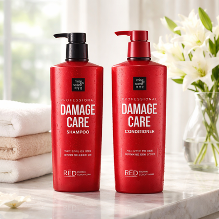 "Mise En Scene" Professional Damage Care Shampoo/Conditioner - Red Protein - Made in Korea