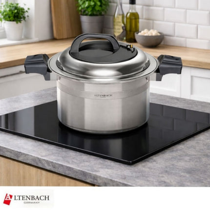 Altenbach Signature Exkoochen Hybrid Low-Pressure Stainless Steel Pot (3 Sizes) – 5-Ply Stainless Steel – Induction Compatible – Made in Korea