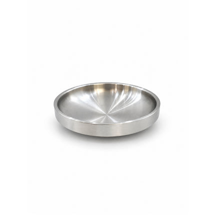 Double-Walled Brushed Stainless Steel Korean Banchan & Kimchi Side Dish / Sauce Dish Plate – 4 Sizes