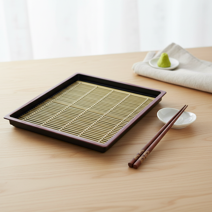 Square Soba Plate W/ Removable Slotted Base - Made in Japan