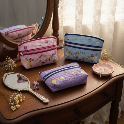 Traditional Korean Embroidered Hanbok Bag & Accessories – 6-Piece Gift Set (Made in Korea)