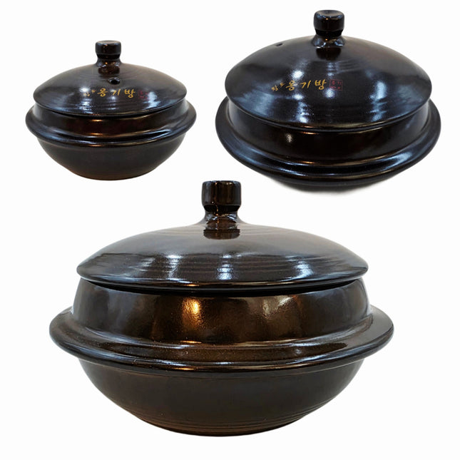 Hwangto Gamasot Heat-Resistant Earthenware Pot (3 Sizes) – Made in Korea - Traditional Clay Cauldron-Style Pot for Deep Flavor & Gentle Heat Retention