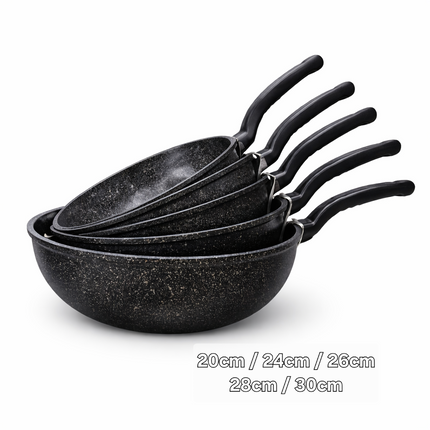 Ace Cook “Supr” 5-Layer Nano Marble Nonstick Wok Pan (7 Sizes) – Made in Korea