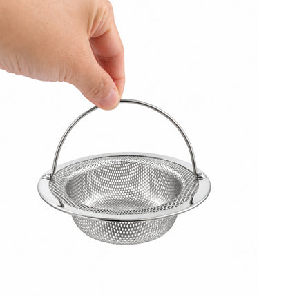 Haodex 18-10 Stainless Steel Sink Strainer Drain Basket with Lift Handle - 4.3 in