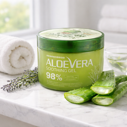 White Organia Good Nature 98% Aloe Vera Soothing Gel (Tub - 500g / 16.9 fl oz) - Made in Korea