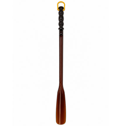 Extra Long Plastic Shoehorn with Hanging Loop – 22" (56 cm) - Translucent Amber Color