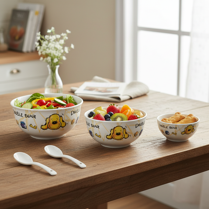 "Double Bear" Kids 3pc Bowl Set (Melamine)