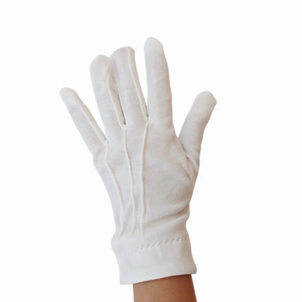 "Home Art" White Cotton Ceremony Gloves – 1 Pair - One Size (Fits Most Adults)