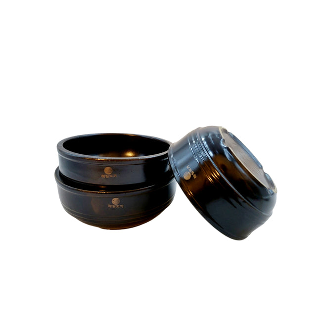 Korean Ttukbaegi Earthenware Soup Bowls – Bibimbap & Stew Type - Authentic Clay Pots for Stews & Soups - Made in Korea - 3 Sizes