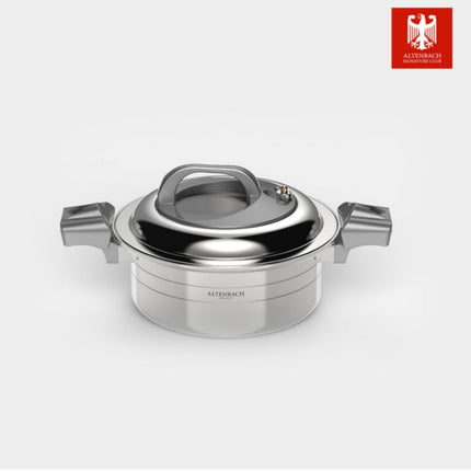 Altenbach Signature Exkoochen Hybrid Low-Pressure Stainless Steel Pot (3 Sizes) – 5-Ply Stainless Steel – Induction Compatible – Made in Korea