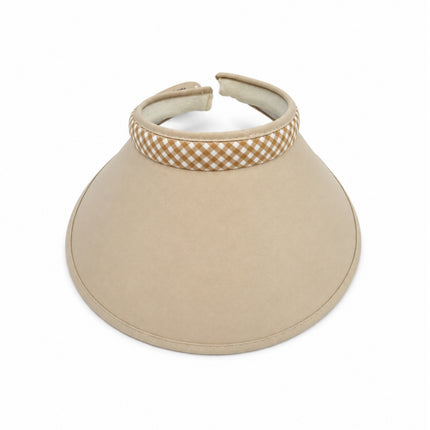Plaid Sun Cap Visor – Wide Brim Sun Visor, Soft Padded Headband, Adjustable Stretch Fit (3 Colors)