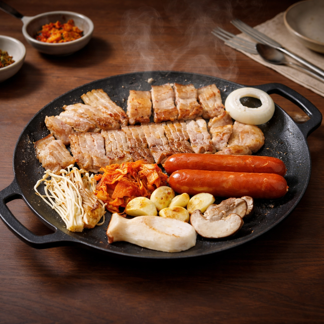 Lacena Large Korean Griddle Pan 36cm (14.2") - Sloped Round Grill Pan - Made in Korea