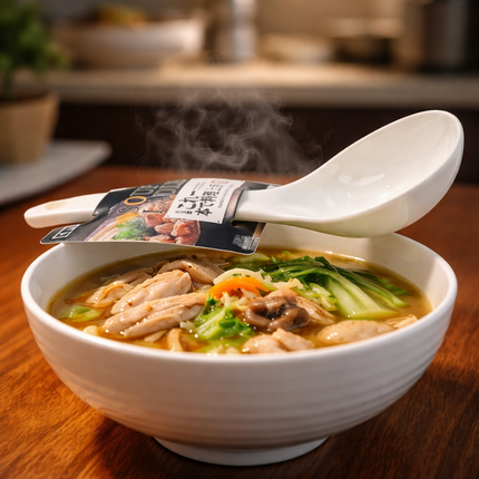 Japanese-Style Scum Skimming Soup Ladle with Textured Base
