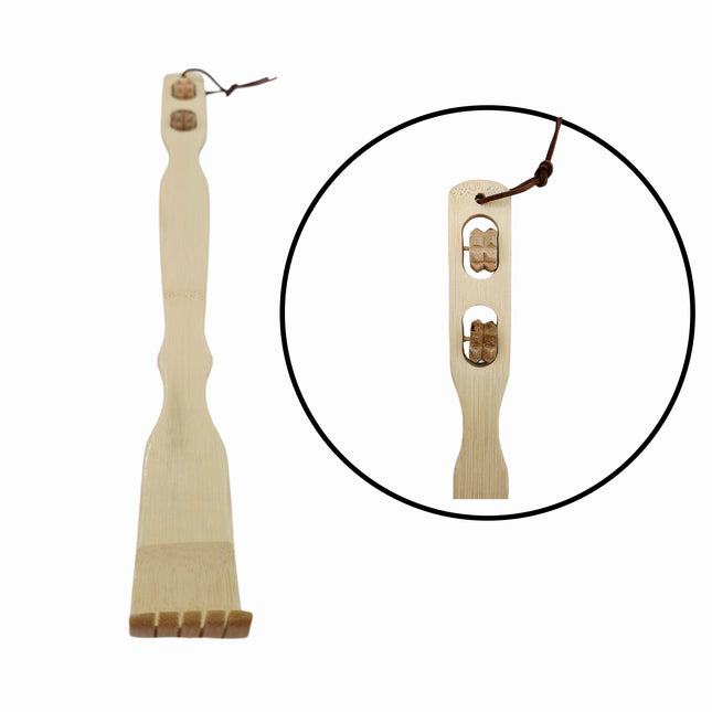 Wooden Back Scratcher W/ Attached Massage Rollers