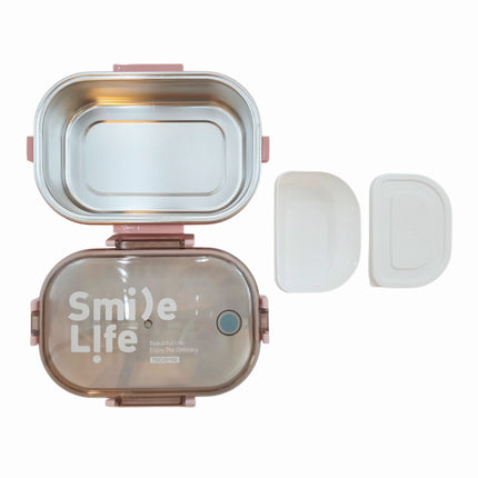 Stainless Steel Bento Lunch Box (3 Colors: Blue/Yellow, Mint Green, Blush Pink) – 2-Tier – 710ml Leak-Lock Container