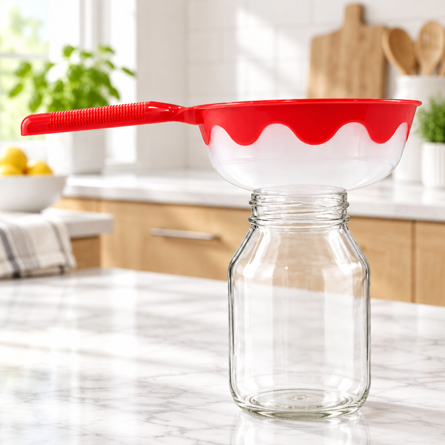 Large Plastic Funnel with Handle - 2 Colors - Made in Korea