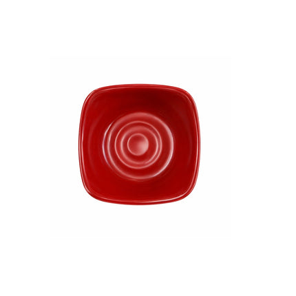 Red & Black Square Melamine Plates (4 Sizes) - Rounded Edge Sauce & Serving Dishes