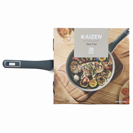 Tosco IH "Highborn" Premium Nonstick Ceramic 11" (28 cm) Wok Pan by Kaizen – Induction, Gas, Electric, Halogen & Hot Plate Ready – Made in Korea