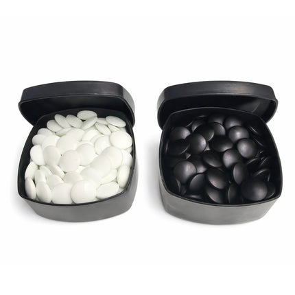 Shin Kwang Baduk Go Stones Set with Cases – 320 Pieces (160 Black / 160 White) – Made in Korea – Jung Stone