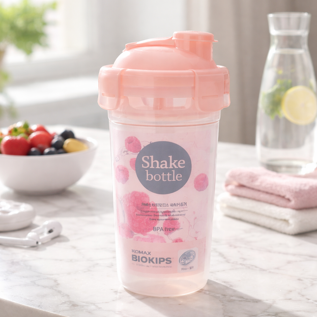 Komax Biokips Shake Bottle with Filter Tray - 500 ml / 16.9 fl oz - Leakproof 4-Lock Lid - Made in Korea