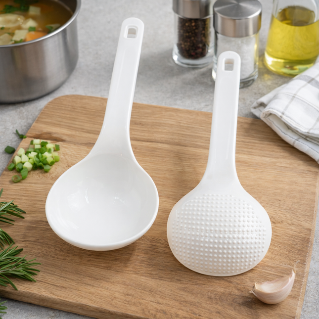 Japanese-Style Scum Skimming Soup Ladle with Textured Base