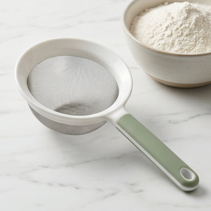 Compact Handheld Fine Mesh Stainless Steel Strainer with Handle (3.8" Diameter) - 8.25" Long - Made in Korea