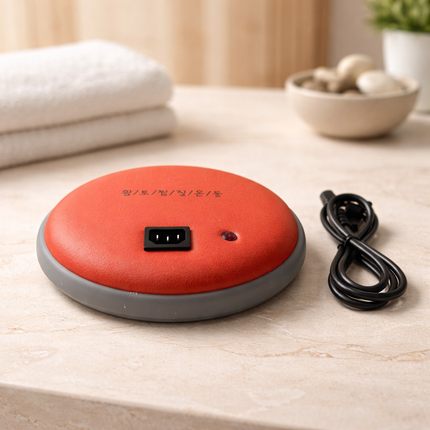 Home Art Loess Clay Rechargeable Korean Heating Pad – 8" Round Thermal Heat Pad with Carrying Bag - EMF-Free