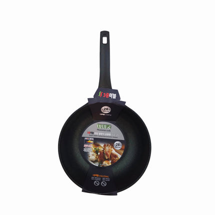 Mommycook 6-Layer Marble Coating Wok Pan with Heat-Resistant Handle (4 Sizes) - Made in Korea