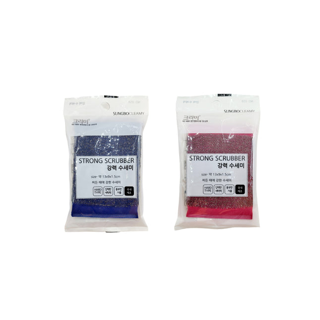 Sungbo Cleamy Strong Scrubber Sponge (Stainless Steel and Polyester - Made in Korea)