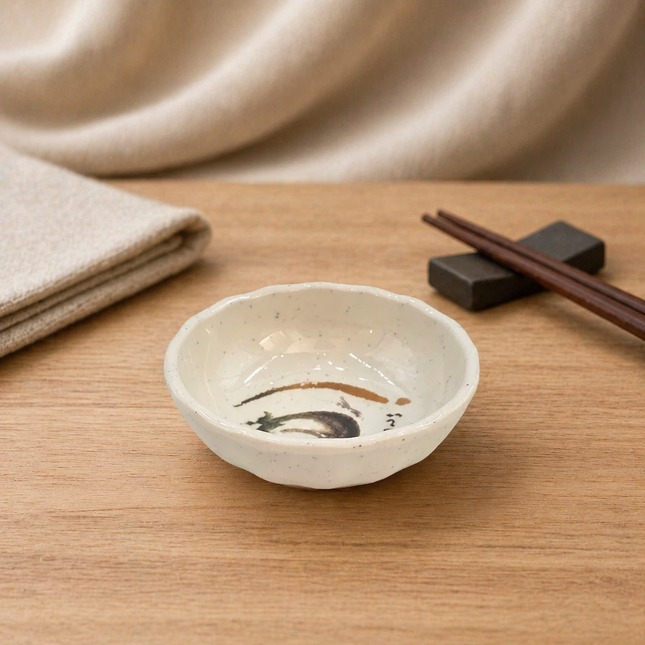 Traditional Eggplant Motif Melamine Sauce Dish - 3.5 in - Made in Taiwan