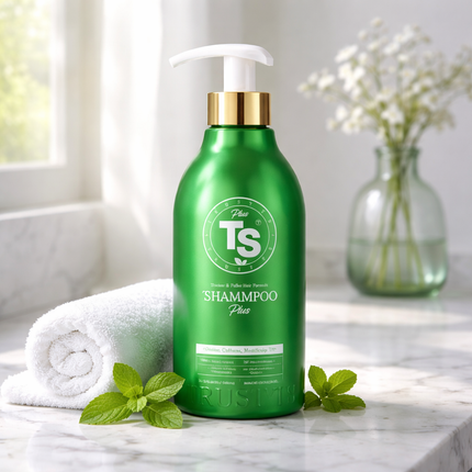 TS Shampoo Plus Thick & Fuller Hair Formula (16.9 fl oz / 500 ml) – ProbioHair Complex 7 – 10,000 ppm Caffeine – Made in Korea