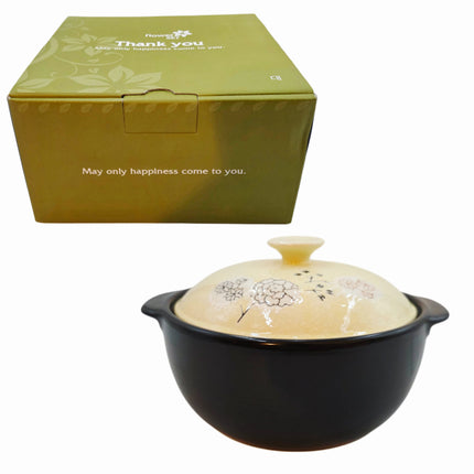 Korean Floral Earthenware Ceramic Stew Pot (3 Sizes) Heat-Resistant – Made in Korea