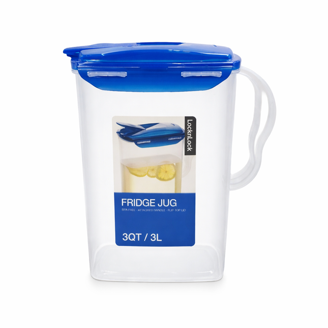 LocknLock 3QT / 3L Slim Fridge Jug with Flip-Top Lid – Made in Vietnam