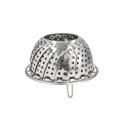 Stainless Steel Expandable Folding Steamer Basket with Folding Legs – 3 Sizes (Small, Medium, Large)