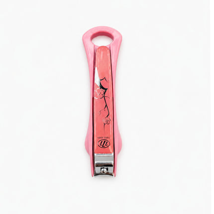 Triple Seven 777 Stainless Steel 4" Long Toenail Clippers with Clipping Catcher Case & Nail Filer - Large Nail Cutters - 3 Colors (Pink, White or Purple) - Made in Korea