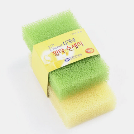Dolphin New-Concept Filter Dish Sponge 2-Pack | Scratch-Free, Fast-Dry Mesh Cleaning Sponge/Scrubber