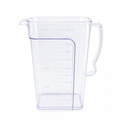 Snazzy 4-Cup Acrylic Measuring Cup – 1L / 1000mL Clear Measuring Pitcher, Microwave & Dishwasher Safe - Made in Korea