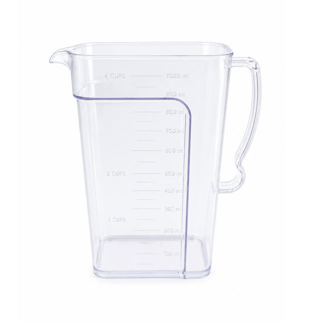 Snazzy 4-Cup Acrylic Measuring Cup – 1L / 1000mL Clear Measuring Pitcher, Microwave & Dishwasher Safe - Made in Korea
