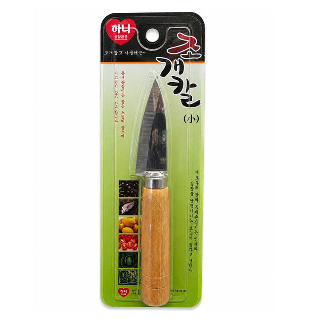 Hany Stainless Steel Clam & Shellfish Knife with Wood Handle, 6.75"
