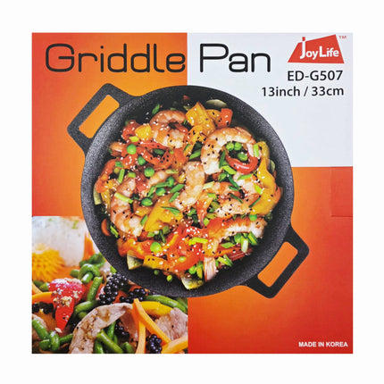 JoyLife Round Korean Griddle Pan 33cm (13") - Inward-Sloped Griddle - Made in Korea