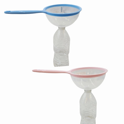 Wide-Mouth Color Plastic Funnel with Long Handle - 2 Colors (Blue & Pink)